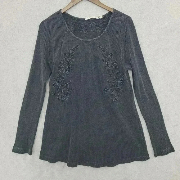 Soft Surroundings Sweaters - Soft Surroundings Womens M Long Sleeve Embroidered Sweater Top M Cotton 24CT